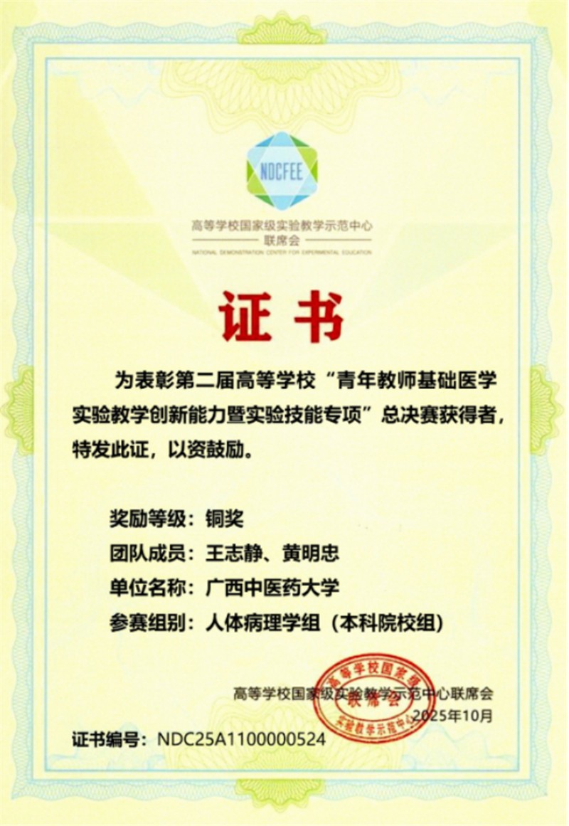 获奖证书